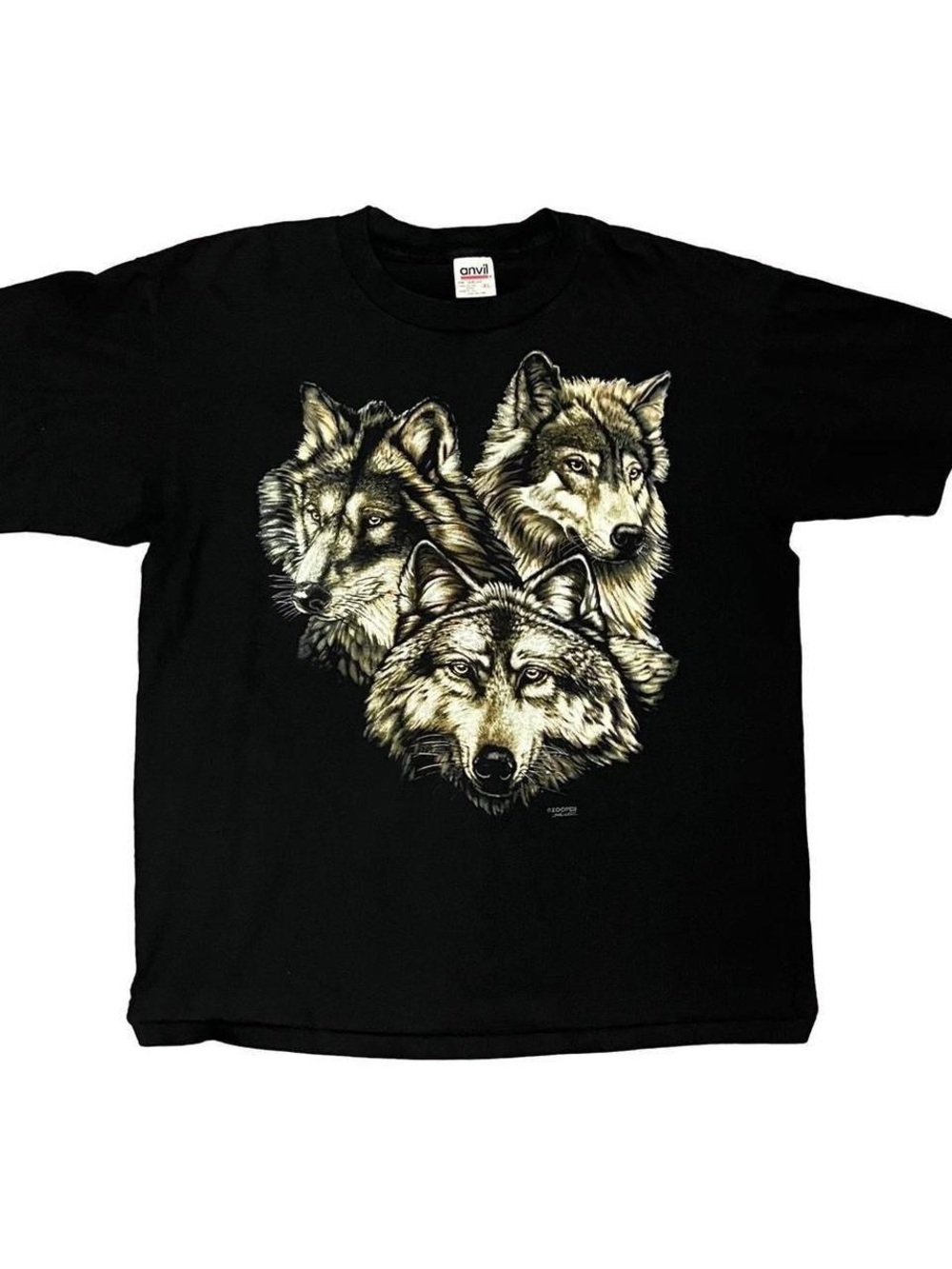 Anvil Black Crewneck T-Shirt with Label